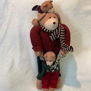 Holiday Magic 24” Papa Bear With Cubs Standing Christmas Decoration With Tags!